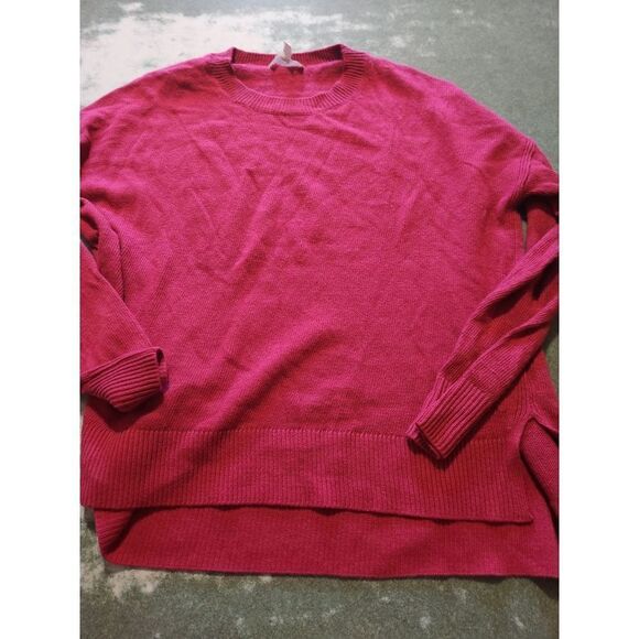 Chelsea28  Burgundy High-low Crewneck Pullover Sweater sz Large - Picture 3 of 6